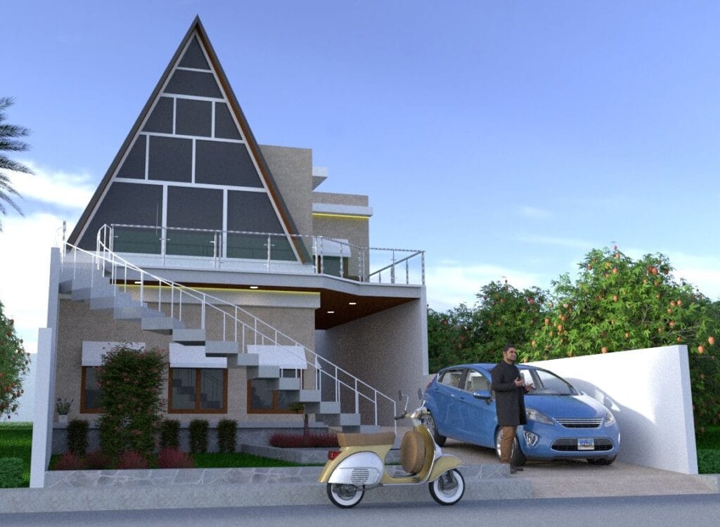 Tips 29 Desain Rumah Modern Tropis Desain rumah villa modern segitiga A-frame minimalis