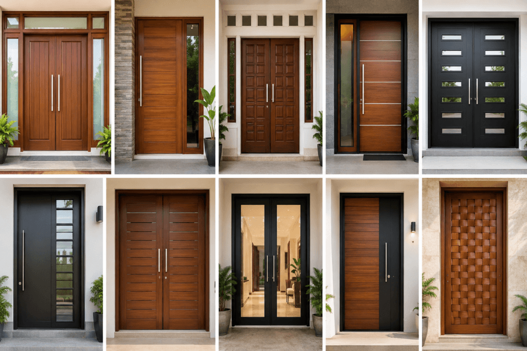 Tips 24 Memilih Pintu Utama Rumah Inspirasi model pintu utama rumah minimalis modern kayu dan kaca mewah elegan