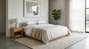 Jasa desain interior kamar tidur minimalis estetik bernuansa hangat dan nyaman